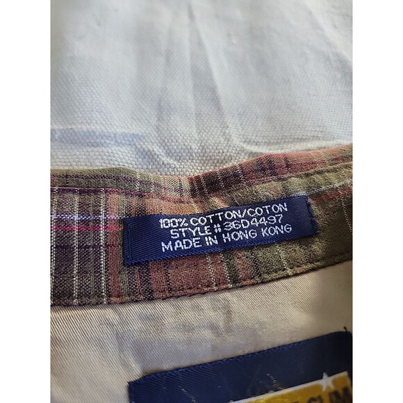 Panhandle Slim Shirt Mens XL Button Down Brown Red Plaid Western Cowboy Cotton - Picture 3 of 15